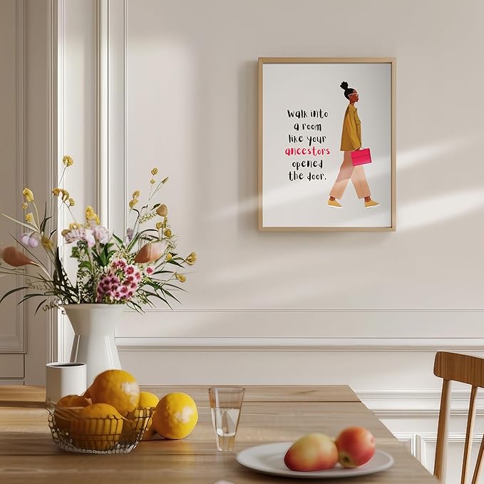 African American Wall Art 11x14 - Black Woman Empowerment Quote Office Decor - Professional Black Women Inspirational Art Print - Motivational Poster for Living Room, Home Office - Unframed