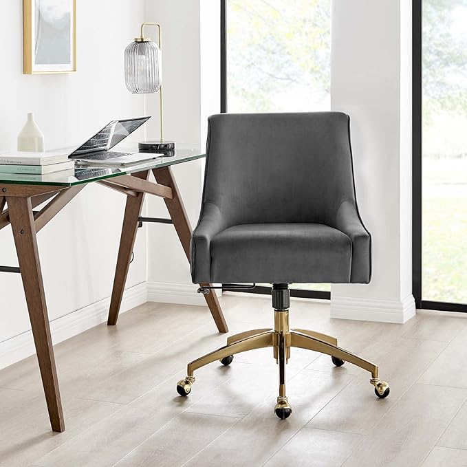 Modway EEI-5080-GRY Discern Performance Velvet Office Chair, Gray