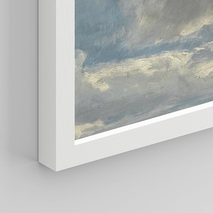 SIGNWIN Framed Poster Wall Art Set of Vintage Landscape Wall Antique Tree Cloud Art Rustic Framhouse Decor for Living Room, Bedroom, Office - 11"x14"x 8 White