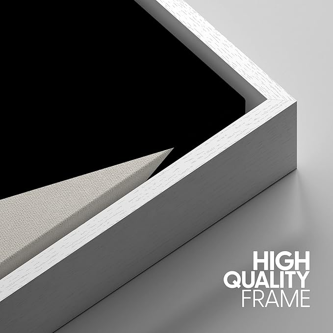 IDEA4WALL Framed Canvas Print Wall Art Set Art Deco Mid-Century Black Gold Polygons Abstract Shapes Illustrations Modern Art Decorative Contemporary for Living Room, Bedroom, Office - 24"x36"x3 White