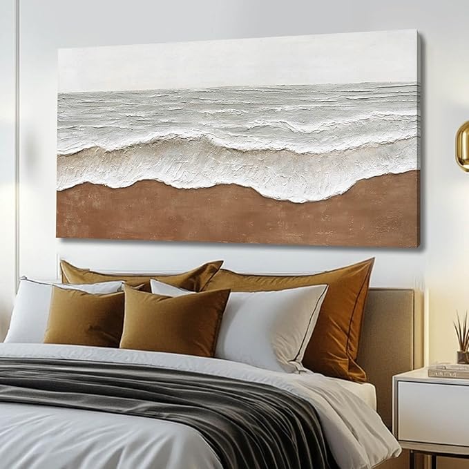Artexist Seascape Wall Painting Landscape Home Wall Art Grey 24"x48" Wall Decor for Bedroom, Office