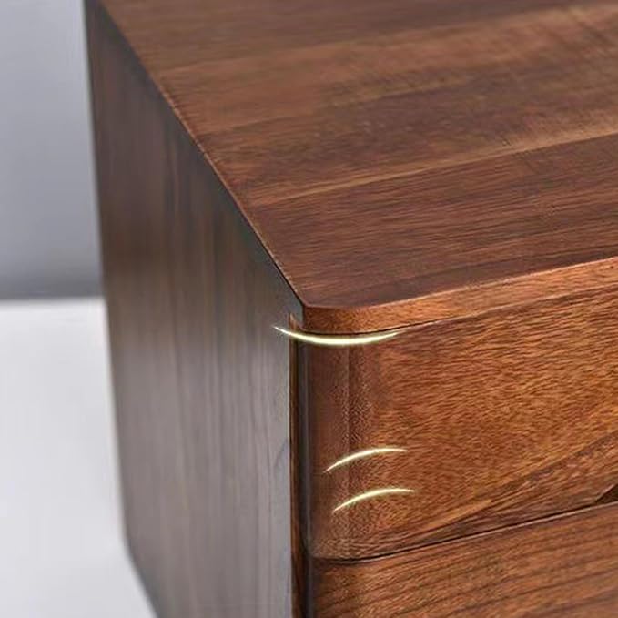 Wooden Desktop Organizer, 2 Drawers Tabletop Storage Box with Lock,Office Supplies A4 File Organizer,Walnut