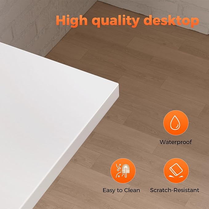 Mericonia 40 inch Rolling Computer Desk with Wheels, Gaming Desk for Small Spaces, Modern Simple Style Table for Home Office, Study Writing Table