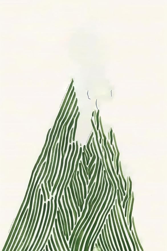 Women Portrait Wall Art Fashion Female Paiting Feminine Wall Art Modern Abstract Female Portrait Pictures Wall Decor for Home Living Room Bedroom 16x24Inch Unframed Green Color Abstract Line Art