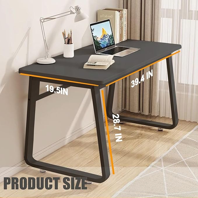 Small Office Computer Desk Writing Desk Waterproof and Scratch-Resistant,Sturdy Study Writing Desk with Wooden Tabletop and Metal Frame for Bedroom