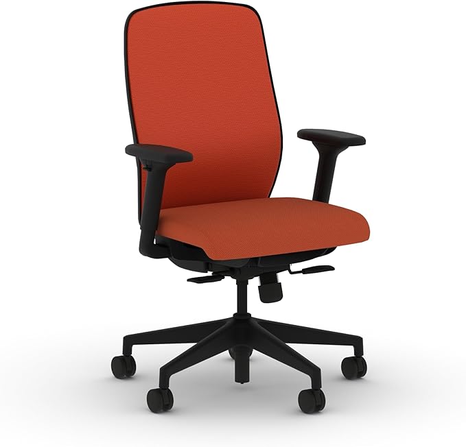 HON Nucleus Task Chair, Spectrum Mesh, Standard Synchro-Tilt Control, Office Chair with Lumbar Support, Height and Width Adjustable Arms, Black Frame, Salamander