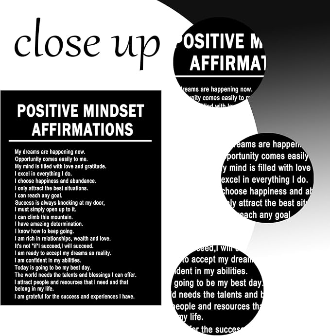 PSYYSP Motivational Office Wall Art Positive Mindset Affirmations Inspirational Painting Poster Entrepreneur Quotes Picture Print for Home Bedroom Office Wall Decoration Ready to Hang [18''Wx24''H]