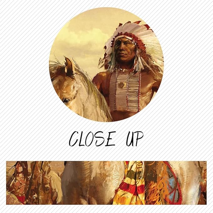 YOUHONG Native American Wall Art | Chief with Horse Design | 5-Panel Set with High-Definition Printing, Ready to Hang for Indian Home Decor, Native American Wall Decor, Size 70''W x 40''H