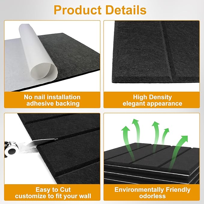 Large Bulletin Board 48"x36",Large Cork Board Alternative,Felt Bulletin Board Tiles with 35 Pushpins,12 Pack Felt Cork Board Tiles with Self Adhesive for Office Pin Board, Home & Classroom