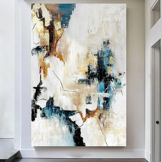 Office Wall Art Bedroom Abstract Canvas Art Wall Decor Living Room Yellow Pictures for Bedroom Beige Framed Artwork for Walls Home Decorations