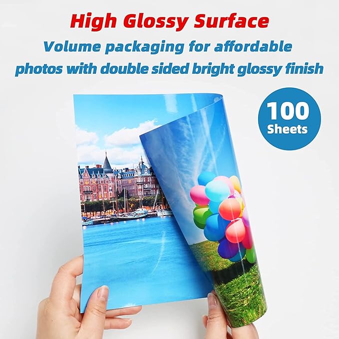 Uinkit Thick Photo Paper 8.5x11 inches 100sheets Double Sides Glossy Heavyweight Photo Paper 300gsm Only Suitable for Professional Inkjet Printer