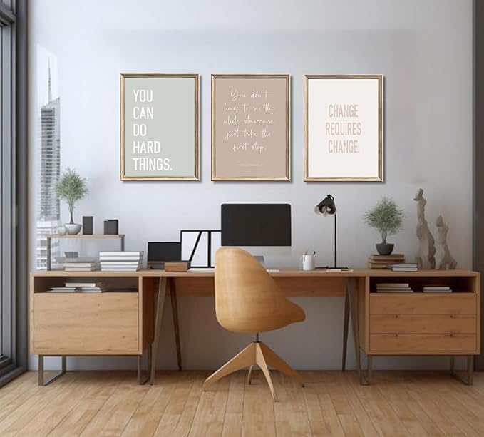 Inspirational Motivational Office Decor Posters Prints Unframed Set of 6, Minimalist Pastel Wall Art Print Decor, Positive Affirmations Team Teamwork Difference Maker Wall Picture, 8"x10"unframed