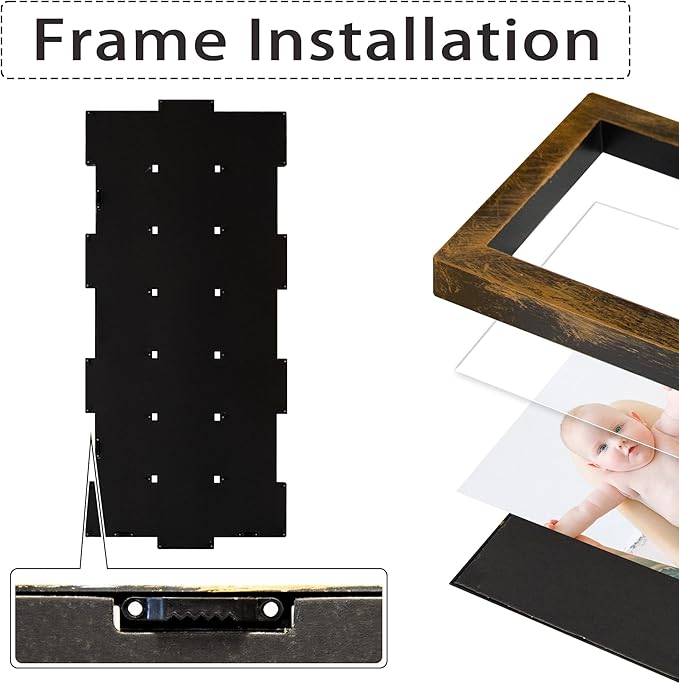 HELLO LAURA 21 Opening Photo Collage Frame for Wall - 4x6 Picture Frame Display Multiple Photos - Family Picture Frames Wall Decor for Home - Gold