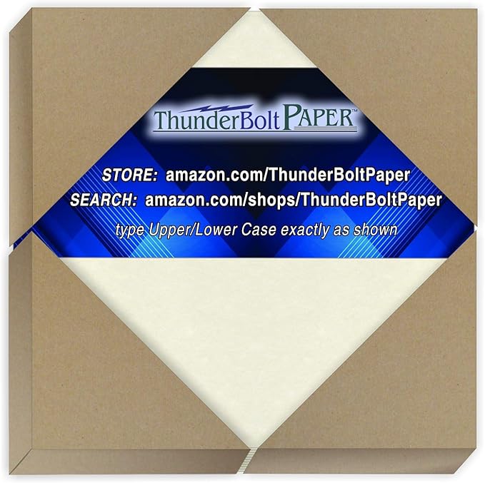 50 White Parchment 65lb Cover Weight Paper - 4" X 4" (4X4 Inches) Square Photo|Card|Frame Size - Printable Cardstock Colored Sheets Old Parchment Semblance