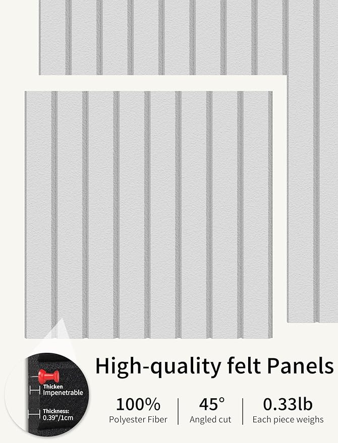 Large Bulletin Board 48"x 24" Cork Boards for Walls, 12 Pack Felt Wall Panels Photo Board, Cork Board for Office Home Pin Board