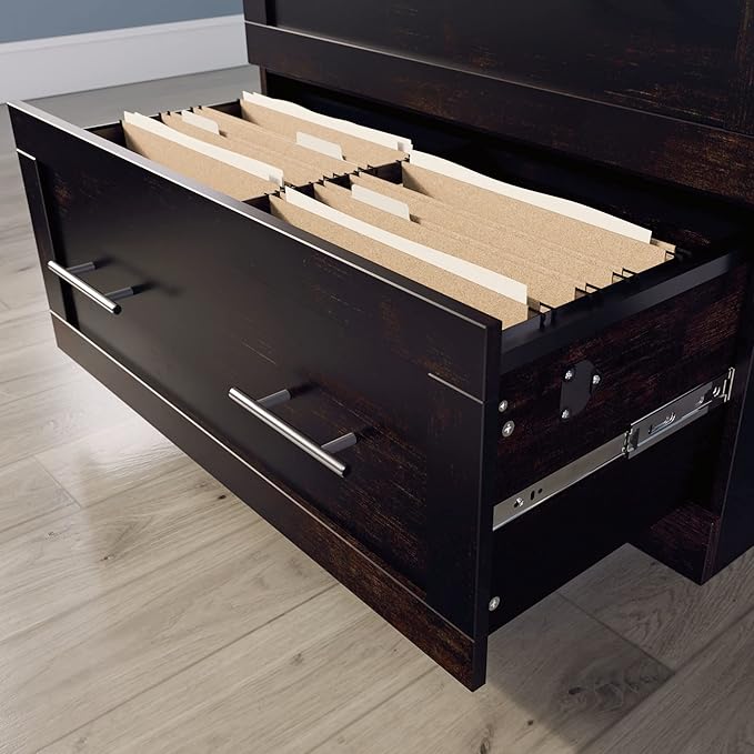 Realspace® 29-7/16"W x 18-1/2"D Lateral 2-Drawer File Cabinet, Peppered Black
