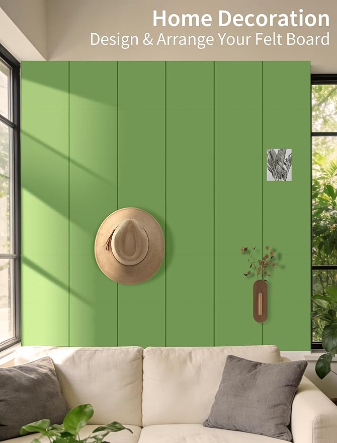 Large Bulletin Board 48"x36" Cork Boards for Walls, 12 Pack Felt Wall Panels Photo Board, Cork Board for Office Home Pin Board