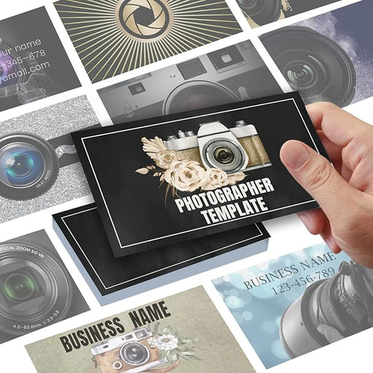 Business Cards Customize with Photography Templates, Custom Business Cards Personalized with Your Logo, 3.5"X 2" 300gsm Matte Paper for Small Business