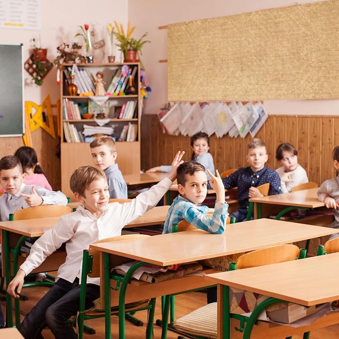 Bulletin Board Paper 48'' x 107'' Class Boards for Classroom Bulletin Boards Everyone is Welcome Classroom Board Decor Pillows Curtains Crafts(Burlap,1 Pc)