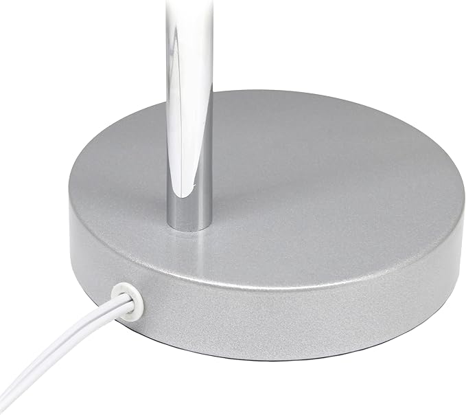 Simple Designs LD1075-SLV 15.28" Sleek Essentials Minimalist Metal Desk Task Lamp, for Office, Desk, Nightstand, Dorm, Silver