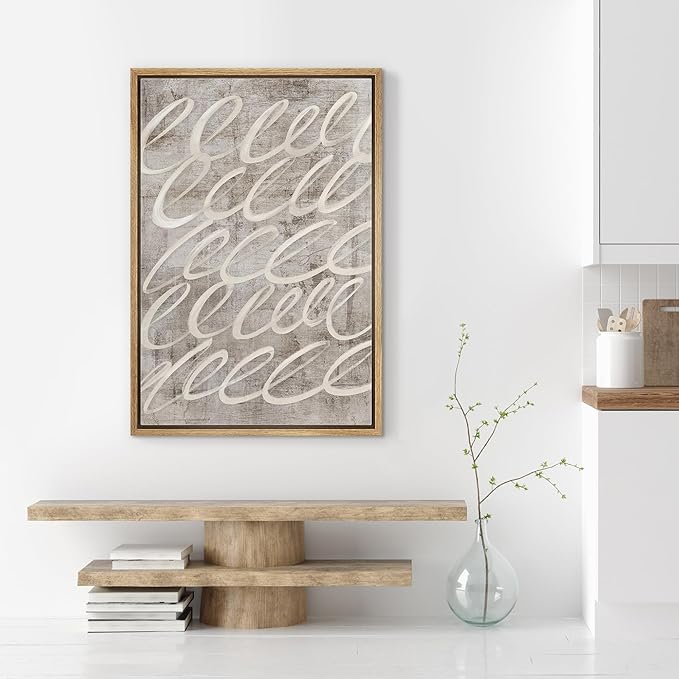 SIGNWIN Framed Canvas Print Wall Art Elegant Abstract Curves Modern Swirls Illustrations Modern Art Minimal Multicolor for Living Room, Bedroom, Office - 24"x36" Natural