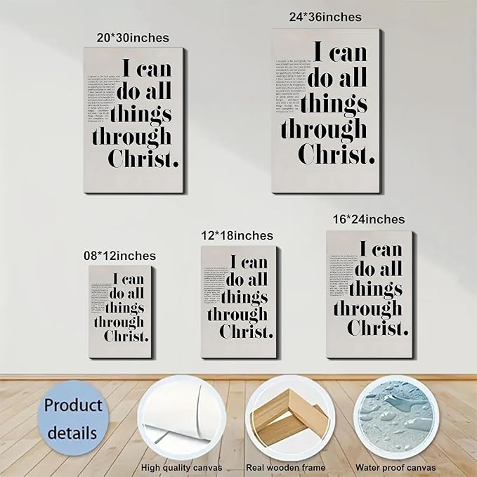 Motivational Wall Art Framed Canvas Prints Inspirational Quotes Wall Decor for Office Gym Bedroom Living Room Dorm Home Classroom Made in USA