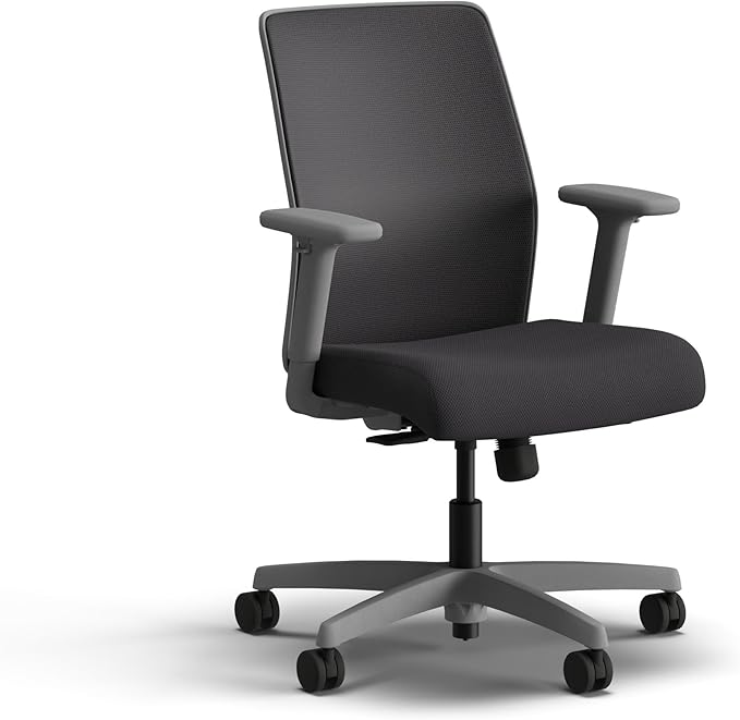 HON Ignition 2.0 Low Back Task Chair, Spectrum Mesh, Standard Synchro-Tilt Control, Office Chair with Lumbar Support, Height and Width Adjustable Arms, Titanium Frame, Onyx
