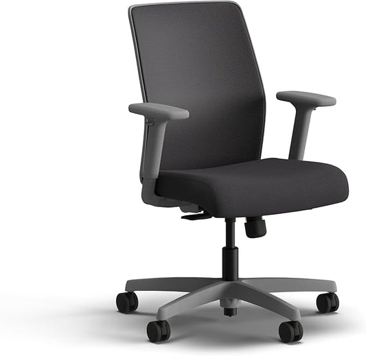HON Ignition 2.0 Low Back Task Chair, Spectrum Mesh, Standard Synchro-Tilt Control, Office Chair with Lumbar Support, Height and Width Adjustable Arms, Titanium Frame, Onyx