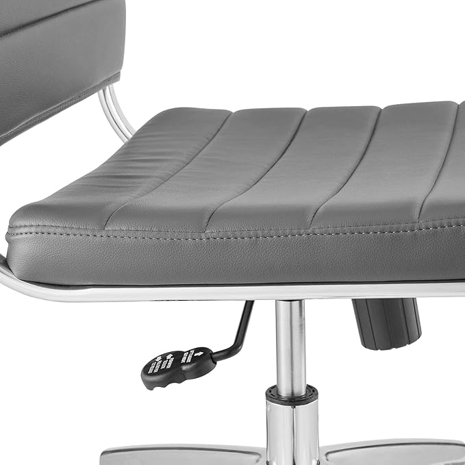 Modway Jive Ribbed Armless Mid Back Swivel Conference Chair In Gray
