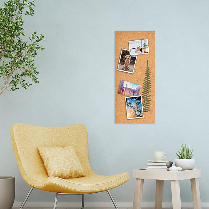 17x8 Corkboard Tiles Bulletin Board, 1/2" Thick Self-Adhesive Cork Boards for Walls, Cork Tiles Vision Board for Home, Office, School, Bulletin Board Decorations(12mm,1pc)