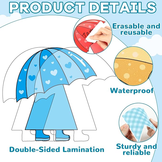gisgfim April Showers Bring May Flowers Bulletin Board Set Spring Easter Classroom Decorations Colorful Umbrella Clouds Floral Paper Cutouts for School Home Nursery Chalkboard Door Wall Decor