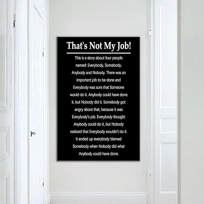 DINGFUN That's Not My Job Quote Inspirational Canvas Wall Art for Office Poster Team Building Accountability Picture Print for Living Room Workplace Classroom Conference Room Decor [24''Wx36''H]