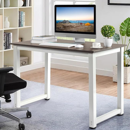 Desk Gray 110cm Office Desk Computer Table, Computer Gaming Table, Wooden Executive Desk Workstations for Home Office, Home Office Desks, Home Writing Desk for Bedroom 43.3" L x 23.6" W x 29.5" H