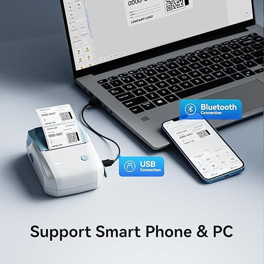 NIIMBOT B1 Label Maker with Tapes,2 Inch Portable Thermal Label Printer for Home Office School Small Business, Address, Clothing, Crafts, Retail,Support Smartphones & PC,Sky Blue