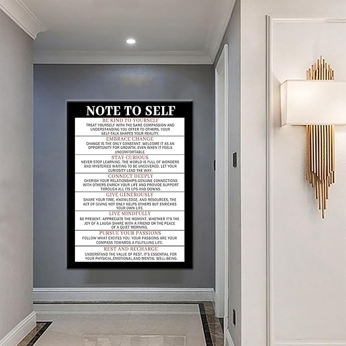 PSYYSP Motivational Wall Decor on Canvas for Classroom Print Poster Note To Self Inspirational Wall Art Prints for Home Living Room Gym Office Decoration Artwork Ready to Hang [30''Wx 40''H]