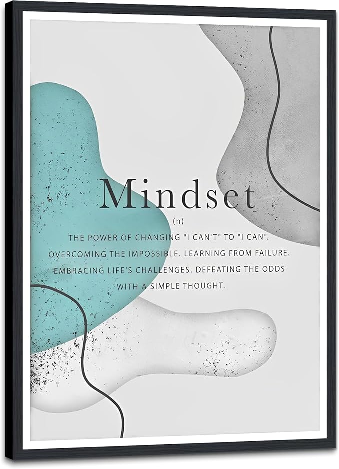 Novatique Inspirational Quotes Framed Canvas wall art Motivational Office Wall Art Decor Inspirational Ability Motivation Mindset Saying Words Posters Prints for Home Decor,12 x 16inch