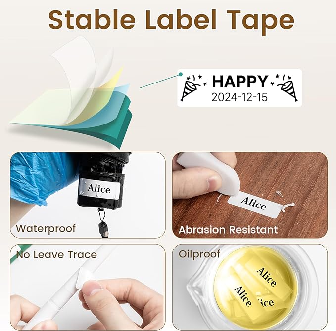 Label Maker, Phomemo D30 Bluetooth Mini Label Maker Machine, Portable Thermal Printer Small Rechargeable Labeler for Kids School Classroom Teacher Supplies, Home Office Labeler Works with Tablet/Phone