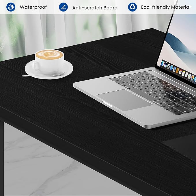 Computer Desk, 32 Inch Office Desk with Metal Frame, Home Office Desk, Modern Simple Style for Small Space Home Office, Living Room, Bedroom, Black