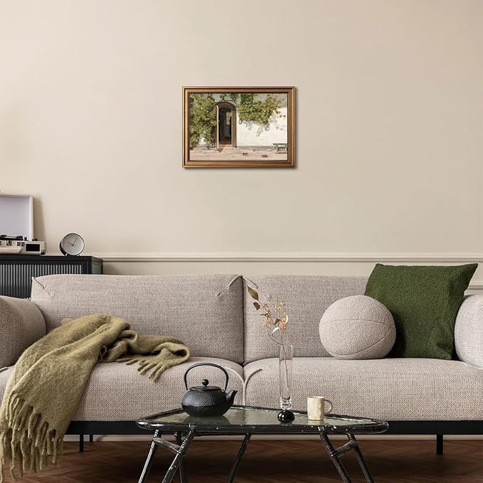Gold Framed Wall Art Vintage Canvas Wall Art Lvy Climbing The Walls Opening Door Artwork Prints Picture for Living Room Bedroom Farmhouse Bathroom Office Decor, 12x16