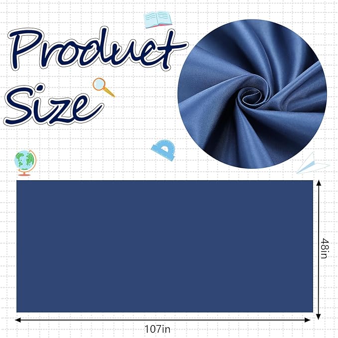 Bulletin Board Fabric 48 '' x 107 '' Class Fabric for Classroom Bulletin Board Decor, Pillows, Curtains, Crafts(Navy)