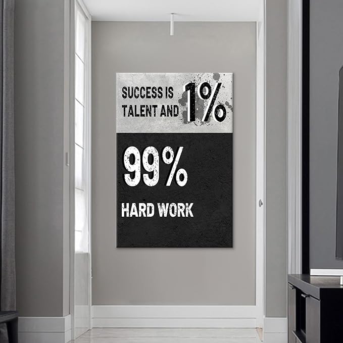 Inspirational Painting Poster Wall Art Motivational Success Entrepreneur Quotes Print on Canvas Inspiring Picture Wall Decor Artwork for Living Room Gym Office School Ready to Hang [24''Wx36''H]