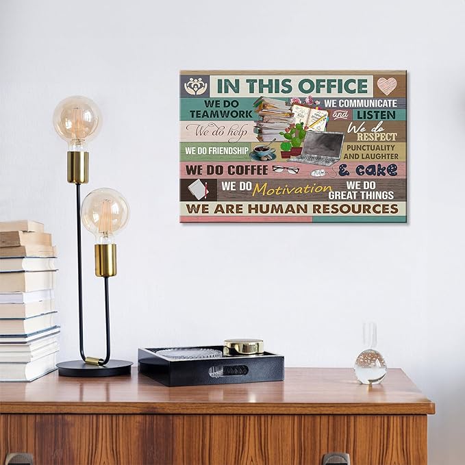 Inspirational Wall Art for Office In This Office We Are Human Resources Wall Art Office Wall Decor Modern Motivation Quotes Painting Prints Prints Artwork for Home Office Decor 16x12in Framed