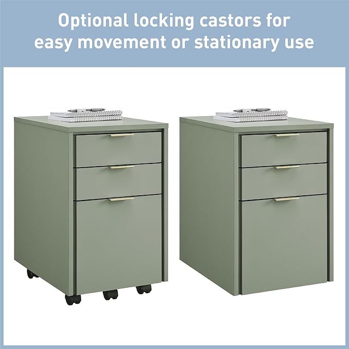 Realspace® 18" D Wood Vertical 3-Drawer File Cabinet, Pistachio Cream