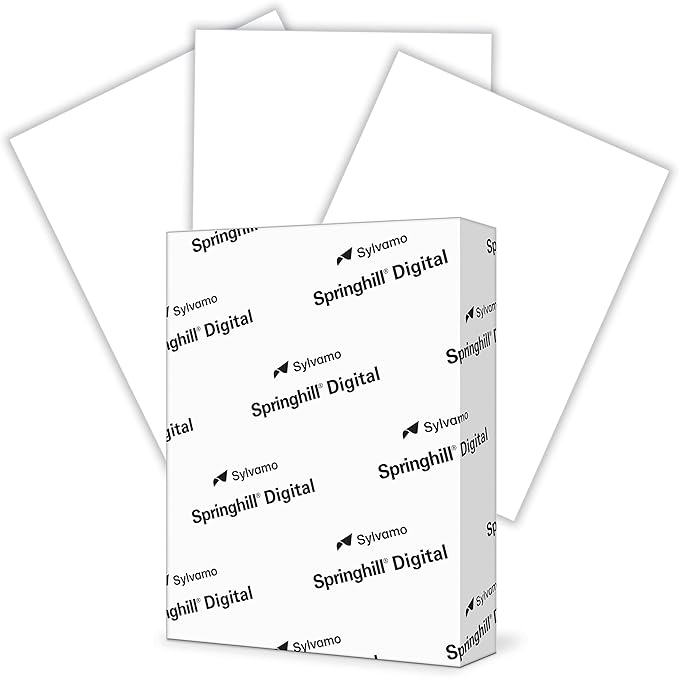 Springhill White 8.5” x 11” Cardstock Paper, 67lb Vellum Bristol, 147gsm – Premium Lightweight Cardstock, Vellum Printer Paper with Textured Finish – 016000R, 250 Sheets (1 Ream)