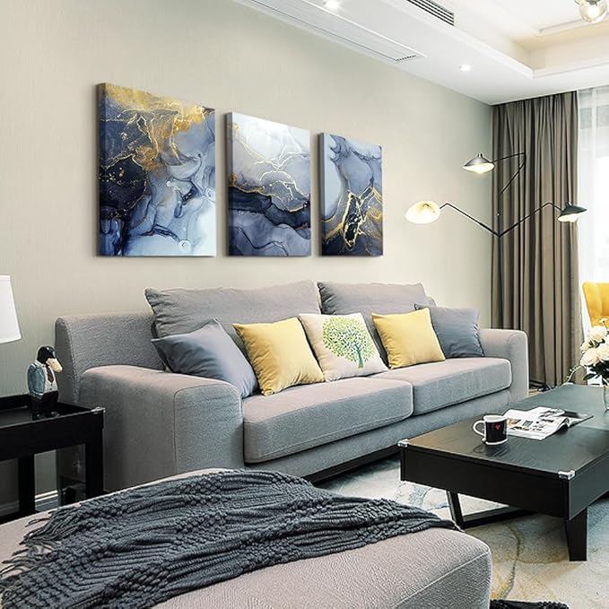 Lapremoly Canvas Wall Art - Abstract Wall Decor for Living Room, Bedroom, Office & Bathroom - 3 Piece Set, 16x24 in