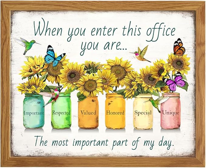 Inspirational Office Wall Art & Decor FRAMED - Motivational Posters - Positive Quotes Wall Decor - Home Office Decoration - Teamwork Art - Inspirational Gifts - Entrepreneur Gifts - 8x10 Picture Sign