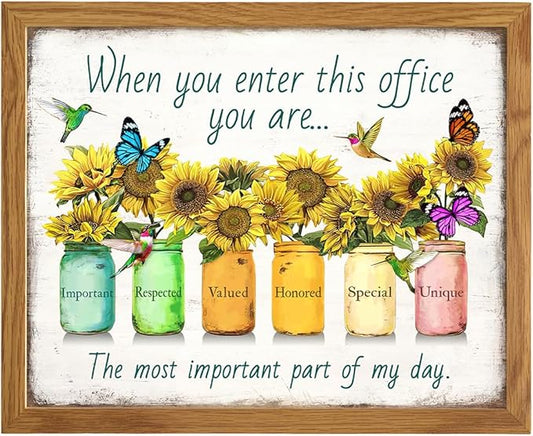 Inspirational Office Wall Art & Decor FRAMED - Motivational Posters - Positive Quotes Wall Decor - Home Office Decoration - Teamwork Art - Inspirational Gifts - Entrepreneur Gifts - 8x10 Picture Sign