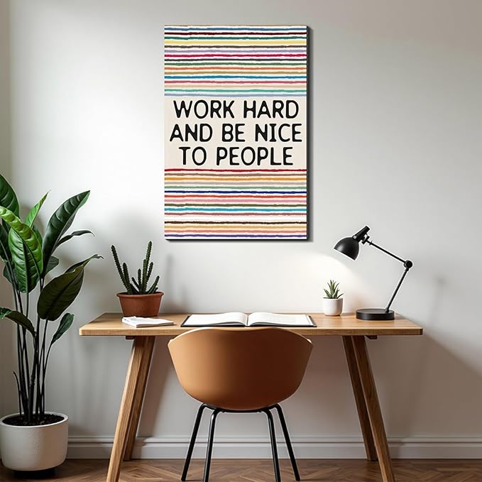 Stay Motivated Framed Canvas Wall Art Positive Quote Prints Wall Decor for Office Dorm Bedroom Living Room Gym Home Classroom Made in USA