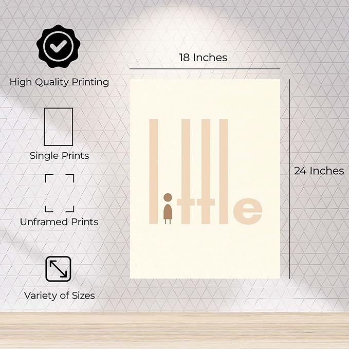ALPINE INK CO. Little Canvas Poster - Simple Text Illustration Artwork - Modern Soft Neutral Style - Nursery Bedroom Scandinavian Decor - 18x24 Unframed Canvas Print