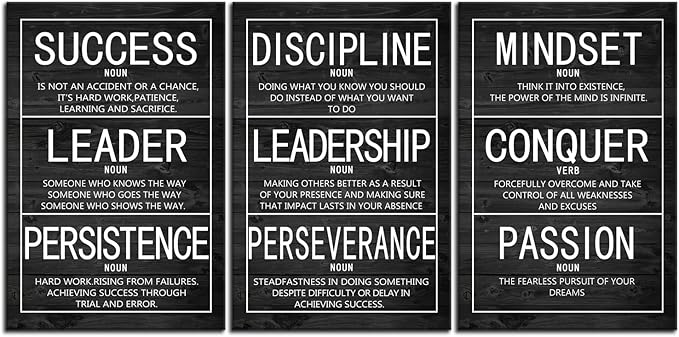 WYJZDZQ8 Motivational Poster Inspirational Canvas Wall Art Prints Artwork for Living Room Office Modern Home Decor Inspiring Painting Pictures Stretched and Framed Ready to Hang [48''Wx 24''H]